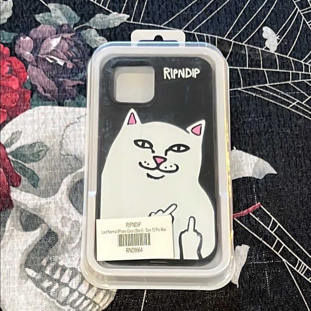 NWT RIPNDIP LORD NERMAL APPLE IPHONE CASE (BLACK) SIZE 12 PRO MAX